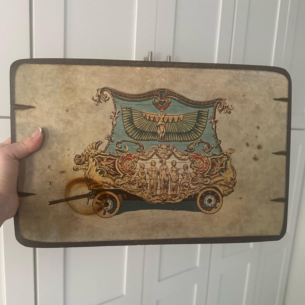 1963 Vintage Egyptian-Inspired Rectangular Tray